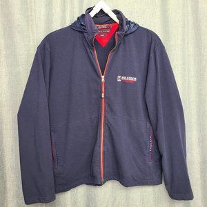 Tommy Hilfiger Men's Fleece Jacket Full Zip Navy & Red Size XL